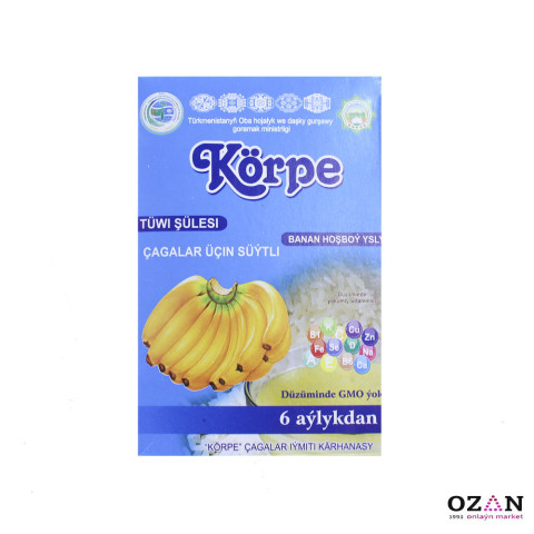 Körpe - Çagalar üçin süýtli tüwi şülesi Banan tagamly 250 gr